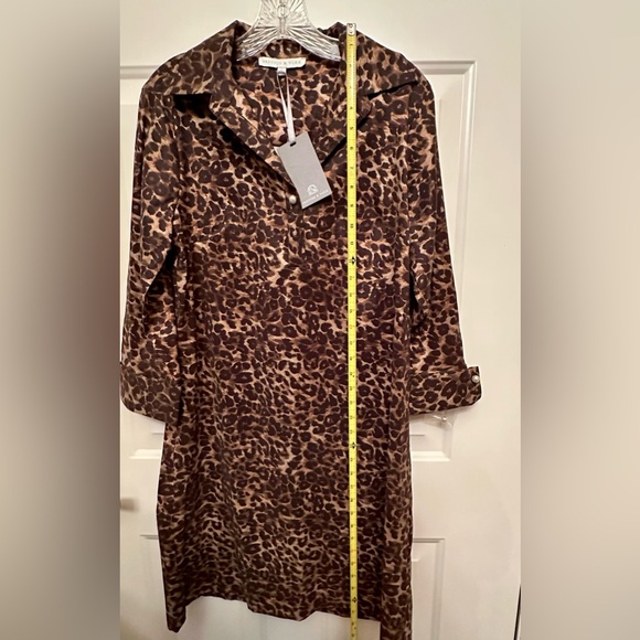 NWT Preston & York Leopard Print Collared Dress with Stunning Cuffs Size 8 - Picture 6 of 9